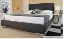 Image of Denver Bed Frame Upholstered Linen All Colours & Sizes Hot Sale - Made in the UK