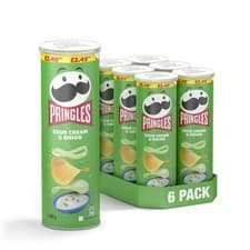 Image of Pringles Crisps Salt Vinegar Original Prawn S C Potato Crisps 165G (Pack of 6) 