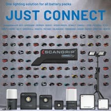 Image of SCANGRIP Nova, Tower & Area Connect Work Lights + Battery/Mains Adaptor
