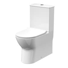 Image of Bathroom Rimless Fully Back to Wall Close Coupled Toilet Pan Soft Closing WC Pan