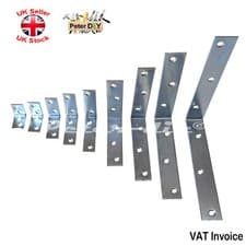 Image of ANGLE BRACKET Corner Brace 25-150mm 9 Sizes Mending Galvanised Silver