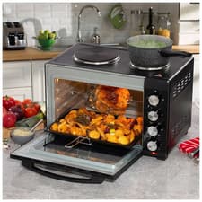 Image of Daewoo SDA1609GE 32 Litre Mini Electric Oven With Hot Plates