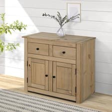 Image of Panama Sideboard 2 Door 2 Drawer Solid Pine Wood Waxed Oak Finish