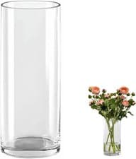 Image of Glass Cylinder Vase 30cm Tall Extra Large Glass Vase for Flowers Thickened Crys