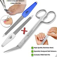 Image of EXTRA LONG HANDLED TOENAIL SCISSORS CLIPPERS HEAVY DUTY MANICURE PEDICURE UK