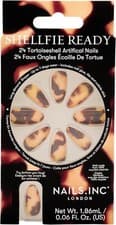 Image of Nails Inc Shellfie Ready Tortoiseshell Artificial Nails Pack of 24, Brown