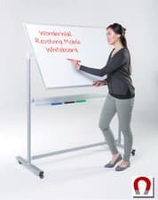 Image of Wonderwall Magnetic Mobile Revolving Whiteboard with Pen Tray - 5 sizes