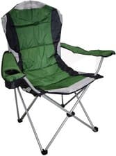 Image of Folding Camping Chair Deluxe Padded Chairs High Back With Cup Holder - 4 Colours