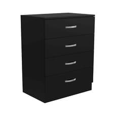 Image of Modern White Chest of Drawers Tall Wide 4 Drawer Bedroom Furniture Cabinet