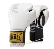 Image of Everlast 1910 Leather Classic Training Boxing Gloves size 12oz White