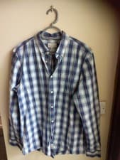 Image of Jack Wills Men's Long Sleeve Shirt Dark Blue/White Check Size Medium Excellent