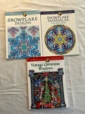 Image of Christmas & Winter Coloring Book Lot of 3: Snowflake Designs/Snowflake Mandalas