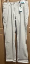 Image of Joules Womens Pants Size 12 Beige Hesford Relaxed Fit Chino Mid Rise Size 12