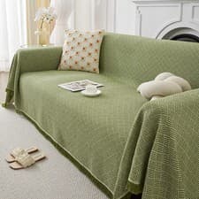 Image of Large Cotton Fringed Throws for Sofas Settee Bedspread Bed Covers Blankets New