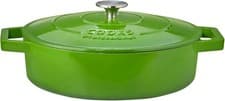 Image of Cooks Professional 28cm Shallow Cast Iron Casserole | Graduated Green