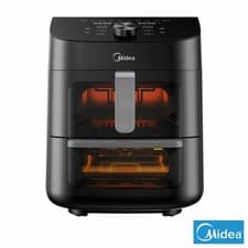 Image of Midea Dual Basket Air Fryer 11L Black 1700W LED Touch Control MAF112B0BPKW