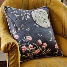 Image of Angel Strawbridge The Chateau Moonlight Cushion Midnight Blue Luxury