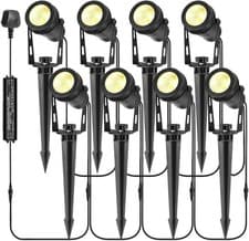 Image of Garden Spike Lights 8in1 12V LED 2700K IP65 Waterproof 27M Extendable UK MAIN