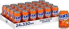 Image of Fanta Can Orange Zero 330 ml Pack of 24-UK Fast Delivery 🚚
