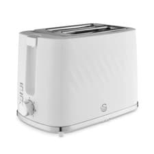 Image of Swan Windsor White 2 Slice Toaster Textured Finish/Chrome Accents ST14071WHT