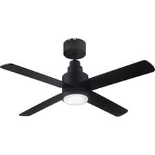 Image of LED Ceiling Fan Light Dimmable Black Remote Control Modern 6 Speed Bedroom
