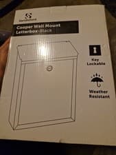 Image of Lockable Copper Wall Mount Letterbox Black