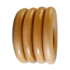 Image of 45/35mm Wooden Curtain Pole Ring Hooks With Eyes Pack of 6 Wooden Curtain Rings