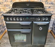 Image of Rangemaster Classic 90 Black Gas Cooker - DELIVERY AVAILABLE