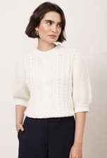 Image of Mint Velvet cream cable jumper  size M RRP £110