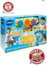Image of VTech Safari Sounds Drums Fun Learn Interactive Set Stool Sticks Musical kidsToy