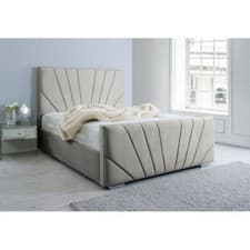 Image of Designer Plush Velvet Sunrise Bed With/Without Ottoman Gaslift Storage
