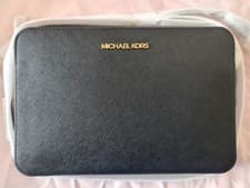 Image of Michael Kors Leather Jet Set Black Crossbody Bag BNWT