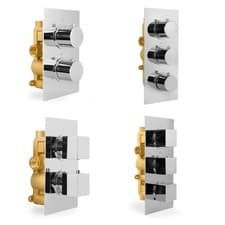 Image of 1 / 2 WAY CONCEALED THERMOSTATIC BAR SHOWER MIXER VALVE CHROME SOLID BRASS