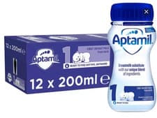 Image of Aptamil Stage 1 Ready to Feed Infant Milk, 12 x 200ml