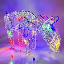 Image of Rammento 18cm Reindeer Light-Up Indoor Christmas Décor, 20x Multi-Coloured LEDs