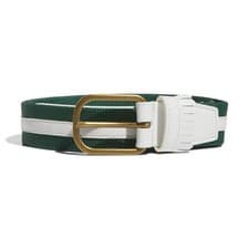 Image of Adidas Originals Leather Striped Web Golf Belt ‘Colligate Green’- Size XXL / 2XL