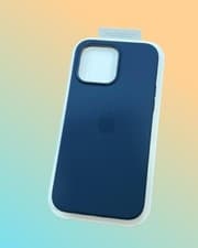 Image of Genuine Magsafe Silicone Case Cover Official Apple iPhone 15 Storm Blue