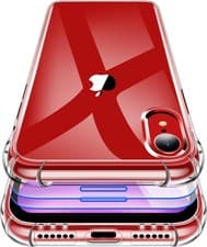 Image of iPhone XR Case, 2 Pack Tempered Glass Screen Protector, Transparent Case Cover