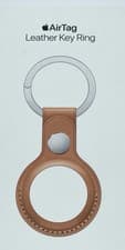 Image of Apple AirTag Leather Key Ring GOLDEN BROWN - New & Sealed