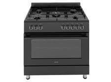 Image of HYE 90cm Dual Fuel Cooker Single Oven Range Cooker, 5 Burners - Black C01FS90G17