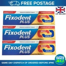 Image of Fixodent Plus Premium Adhesive Cream.| - 3 pack X 40g - FREE POSTAGE within UK