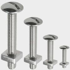 Image of A2 STAINLESS STEEL SLOTTED ROOFING ROOF MUSHROOM HEAD MACHINE BOLTS SQAURE NUTS