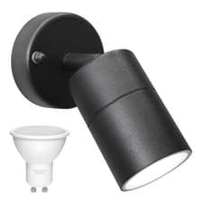 Image of Adjustable Outdoor Wall Light Black Stainless Steel LED or Halogen Bulb ZLC042B