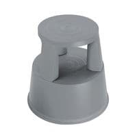 Image of 2Work Plastic Step Stool with Non-Slip Rubber Base 430mm Dark Grey 2W04998
