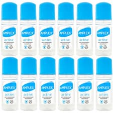 Image of Amplex Active Anti-perspirant Deodorant Roll-On 50ml x12