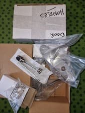 Image of 2 X DL08SNBK Polished Chrome Lever Bathroom Door Handle. 2 boxes (2 items).