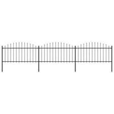 Image of Garden Fence with Spear Steel (1.25-1.5)x5.1 m Black R6D2