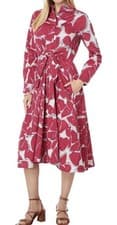 Image of NIC+ZOE Hot Pink Bold Petals Jessie Shirt Dress w Pockets Size M NWOT $228