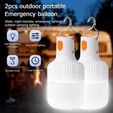 Image of 2x Super Bright LED Camping Light Tent Lamp USB Rechargeable Night Light
