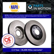 Image of 2x Brake Discs Pair Vented fits CITROEN Front 283mm Set NAPA 1606401480 4246W2